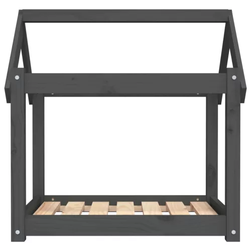  szürke tömör fenyőfa kutyaágy 71x55x70 cm