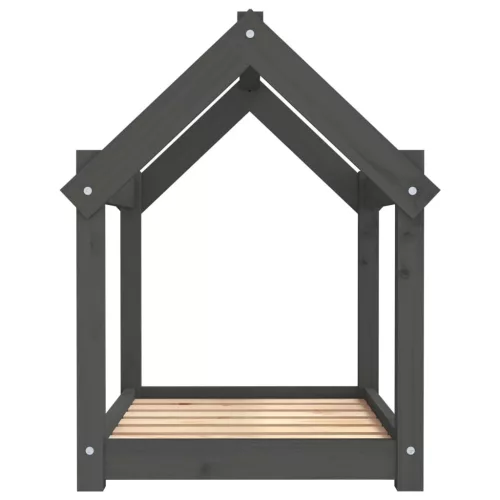  szürke tömör fenyőfa kutyaágy 71x55x70 cm