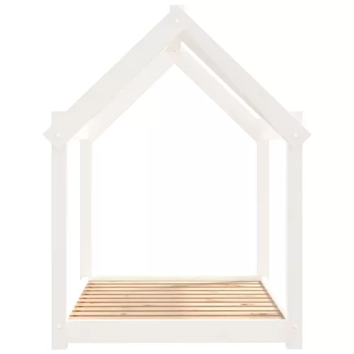  fehér tömör fenyőfa kutyaágy 101x70x90 cm