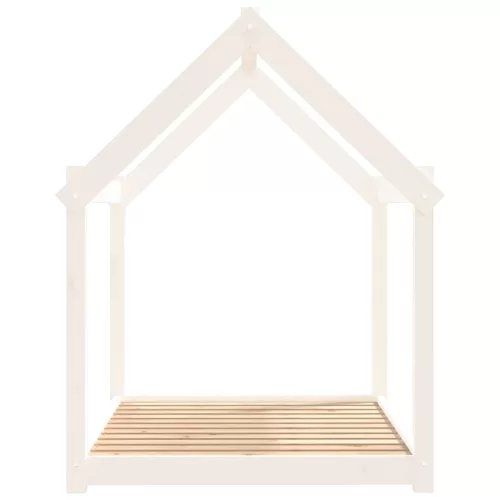  fehér tömör fenyőfa kutyaágy 111x80x100 cm