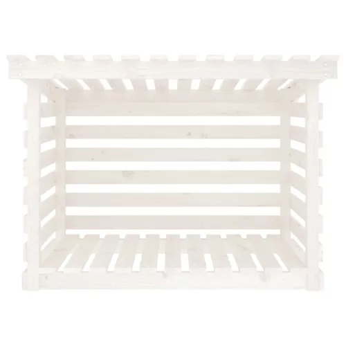  fehér tömör fenyőfa tűzifatartó állvány 108x73x79 cm