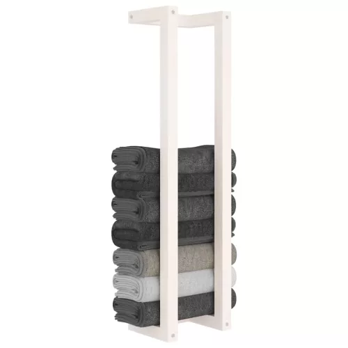  fehér tömör fenyőfa törülközőtartó 23 x 18 x 90 cm