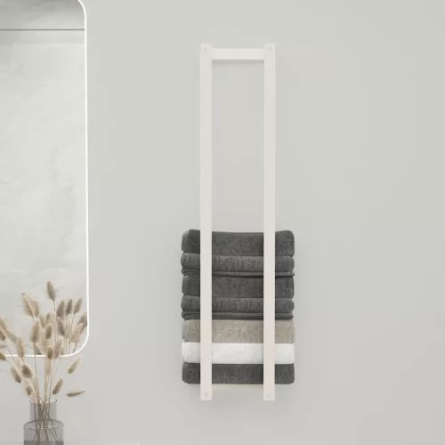  fehér tömör fenyőfa törülközőtartó 23 x 18 x 110 cm