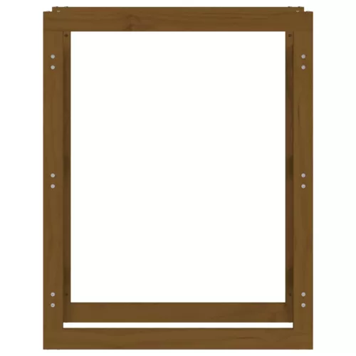  mézbarna tömör fenyőfa tűzifatartó állvány 80x25x100 cm