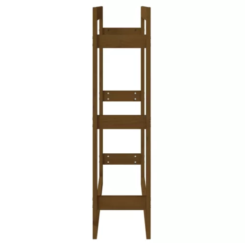  mézbarna tömör fenyőfa tűzifatartó állvány 80x25x100 cm