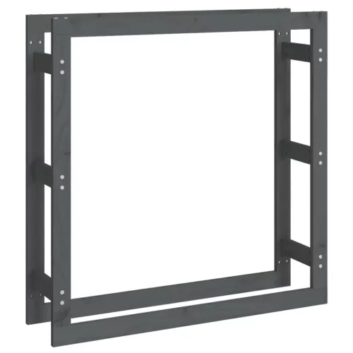  szürke tömör fenyőfa tűzifatartó állvány 100x25x100 cm