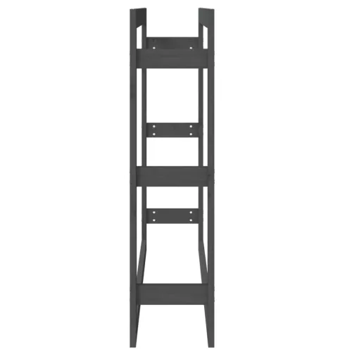  szürke tömör fenyőfa tűzifatartó állvány 100x25x100 cm