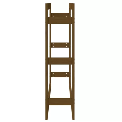  mézbarna tömör fenyőfa tűzifatartó állvány 100x25x100 cm