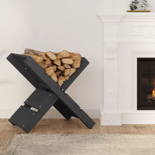  szürke tömör fenyőfa rönktároló 47 x 39,5 x 48 cm