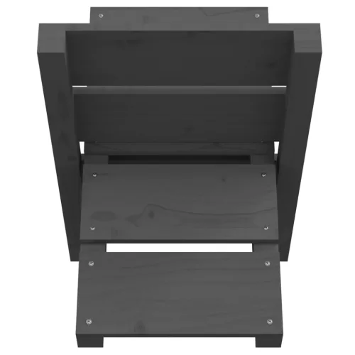  szürke tömör fenyőfa rönktároló 47 x 39,5 x 48 cm