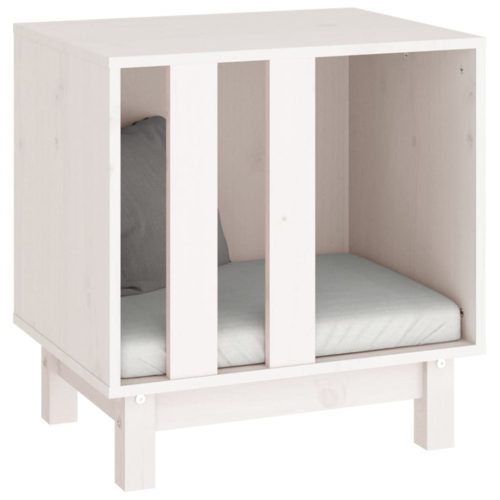  fehér tömör fenyőfa kutyaház 50 x 40 x 52 cm