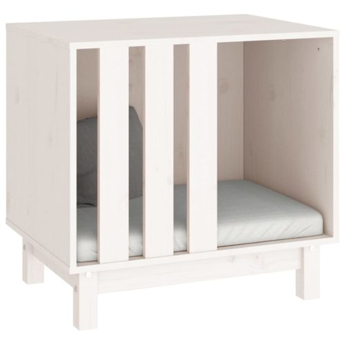  fehér tömör fenyőfa kutyaház 60 x 45 x 57 cm