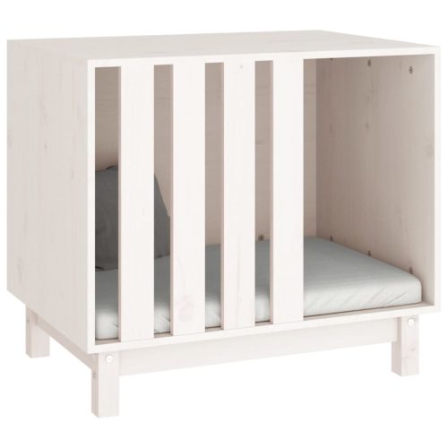  fehér tömör fenyőfa kutyaház 70 x 50 x 62 cm