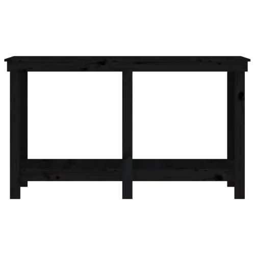  fekete tömör fenyőfa munkapad 140 x 50 x 80 cm