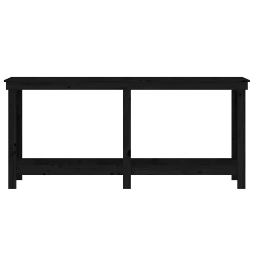  fekete tömör fenyőfa munkapad 180 x 50 x 80 cm