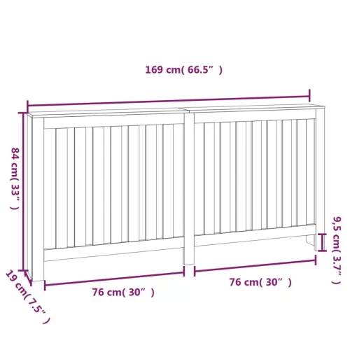  tömör fenyőfa radiátorburkolat 169x19x84 cm