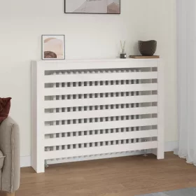    fehér tömör fenyőfa radiátorburkolat 108,5 x 19 x 84 cm