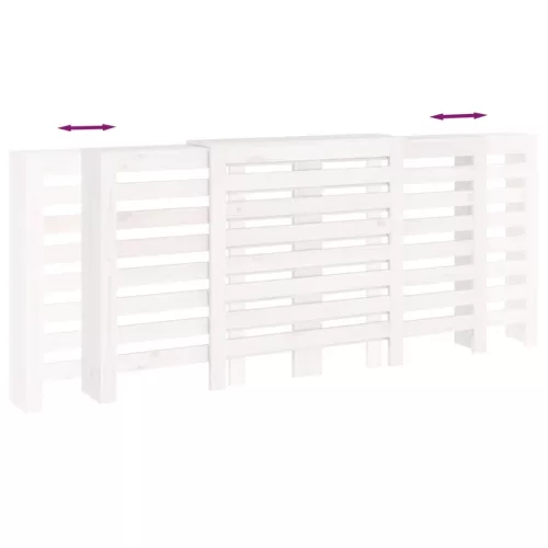  fehér tömör fenyőfa radiátorburkolat 210x21x85 cm