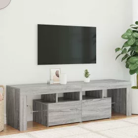    szürke sonoma színű TV-szekrény LED-világítással 140x36,5x40 cm