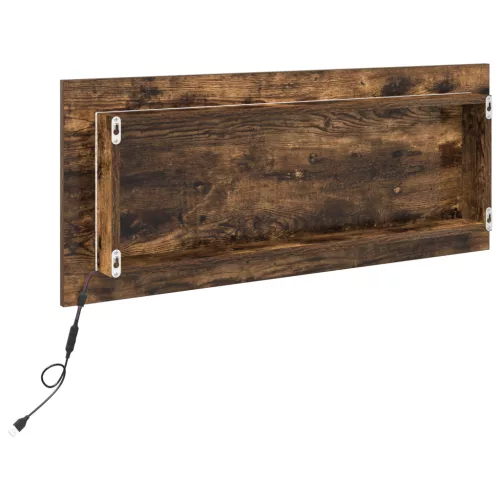  LED Fürdőszoba Tükör Füstölt Tölgy 90x8,5x37 cm Műanyag