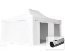   Professional összecsukható sátrak PROFESSIONAL 400g/m2 ponyvával, alumínium szerkezettel, 4 oldalfallal, ablak nélkül - 4x6m fehér
