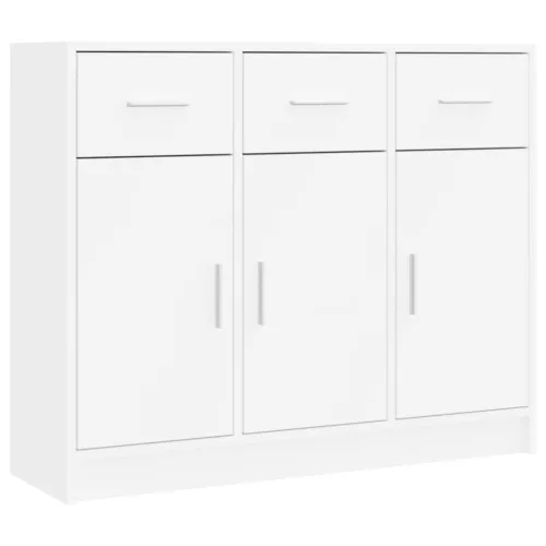  fehér szerelt fa tálalószekrény 91 x 28 x 75 cm