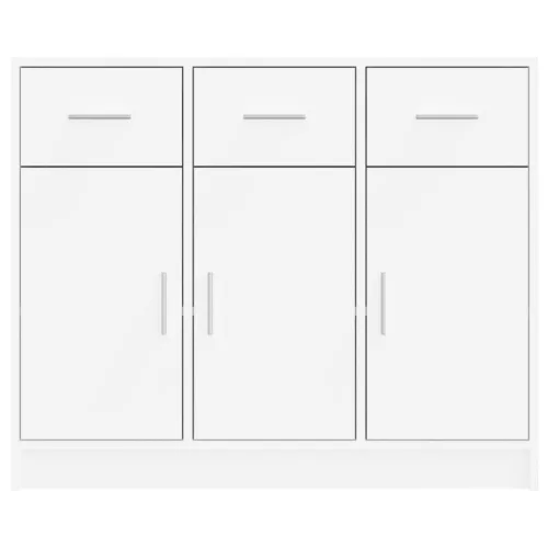  fehér szerelt fa tálalószekrény 91 x 28 x 75 cm