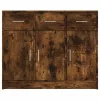  füstös tölgy színű szerelt fa tálalószekrény 91 x 28 x 75 cm