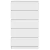  fehér szerelt fa fiókos szekrény 60 x 36 x 103 cm