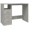  betonszürke szerelt fa íróasztal fiókokkal 102x50x76 cm