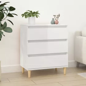    magasfényű fehér szerelt fa tálalószekrény 60 x 35 x 70 cm