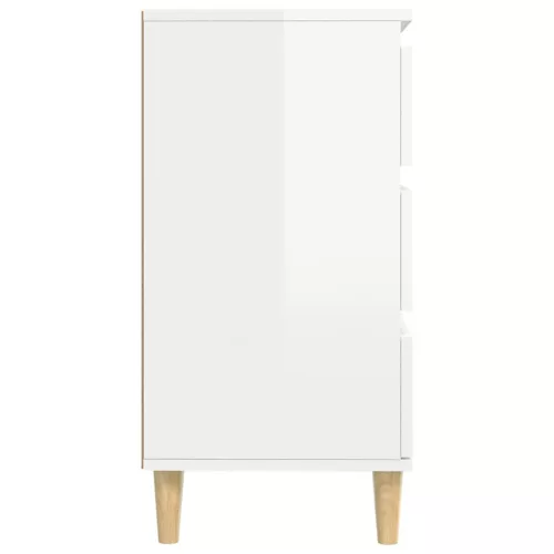  magasfényű fehér szerelt fa tálalószekrény 60 x 35 x 70 cm