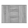  szürke sonoma színű szerelt fa tálalószekrény 91x29,5x65 cm