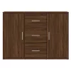  barna tölgyszínű szerelt fa tálalószekrény 91 x 29,5 x 65 cm