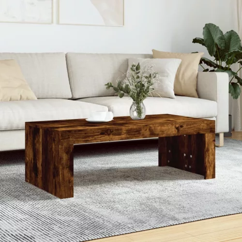  füstös tölgy színű szerelt fa dohányzóasztal 102 x 50 x 36 cm