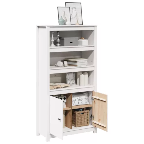  fehér tömör fenyőfa magasszekrény 80 x 35 x 154 cm