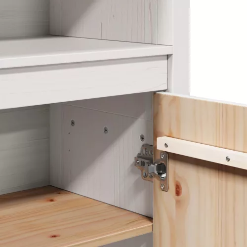  fehér tömör fenyőfa magasszekrény 80 x 35 x 154 cm