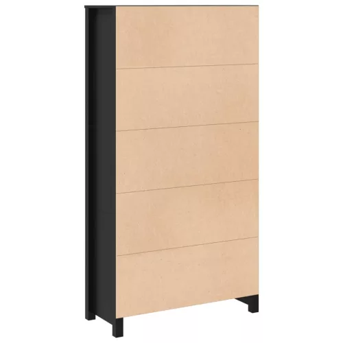  fekete tömör fenyőfa magasszekrény 80 x 35 x 154 cm