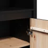  fekete tömör fenyőfa magasszekrény 80 x 35 x 154 cm