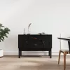  fekete tömör fenyőfa tálalószekrény 110 x 40 x 78 cm