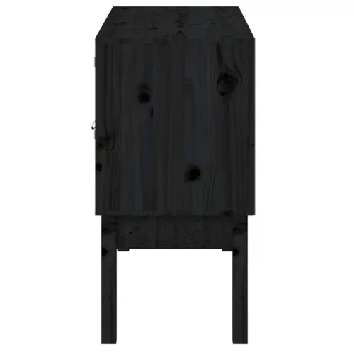  fekete tömör fenyőfa tálalószekrény 110 x 40 x 78 cm