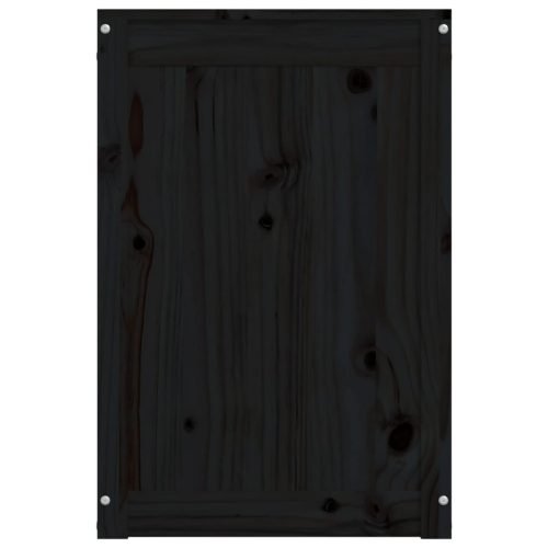  fekete tömör fenyőfa szennyestartó láda 44 x 44 x 66 cm