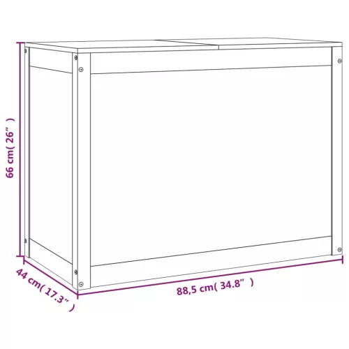  tömör fenyőfa szennyestartó láda 88,5 x 44 x 66 cm