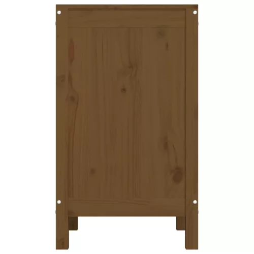  mézbarna tömör fenyőfa szennyestartó láda 44 x 44 x 76 cm