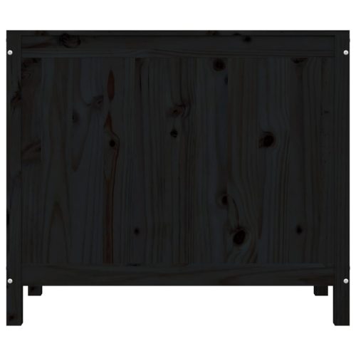  fekete tömör fenyőfa szennyestartó láda 88,5 x 44 x 76 cm