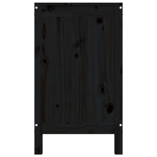  fekete tömör fenyőfa szennyestartó láda 88,5 x 44 x 76 cm