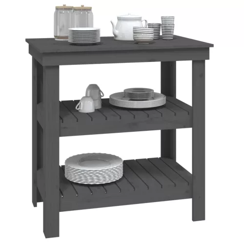  szürke tömör fenyőfa munkapad 78,5x50x80 cm