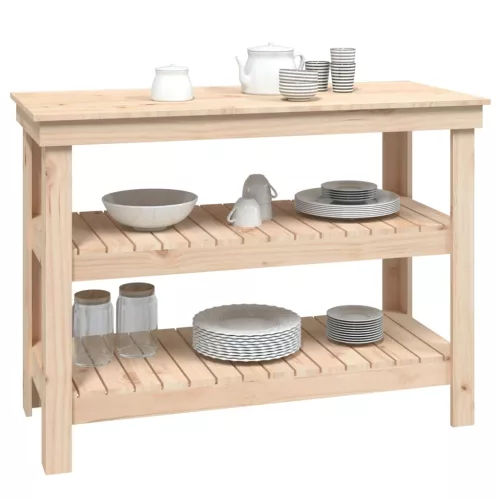  tömör fenyőfa munkapad 110,5x50x80 cm