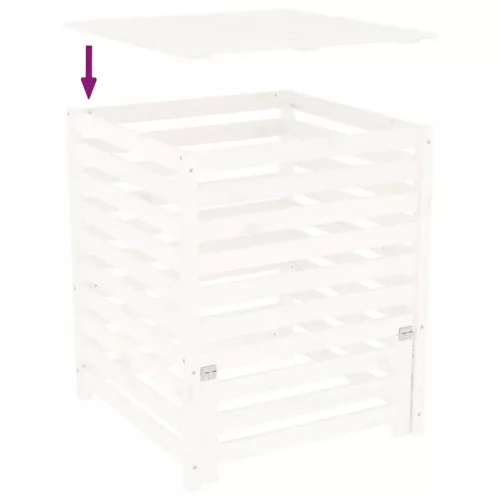  fehér tömör fenyőfa komposztáló 82,5 x 82,5 x 99,5 cm