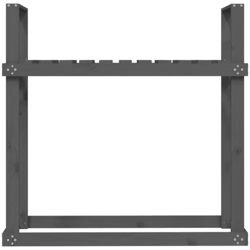  szürke tömör fenyőfa tűzifatartó állvány 110x35x108,5 cm